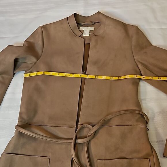 H & M Tan long Jacket size 0 - Picture 10 of 11